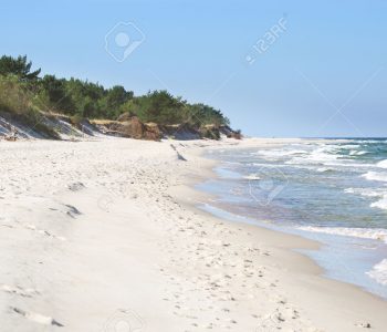 white sand beach with wild dunes, Hel, Poland